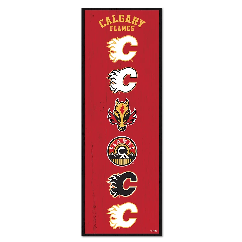 WinCraft Calgary Flames 6" x 17" Logo Evolution Wood Sign
