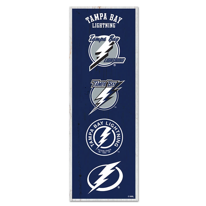 WinCraft Tampa Bay Lightning 6" x 17" Logo Evolution Wood Sign