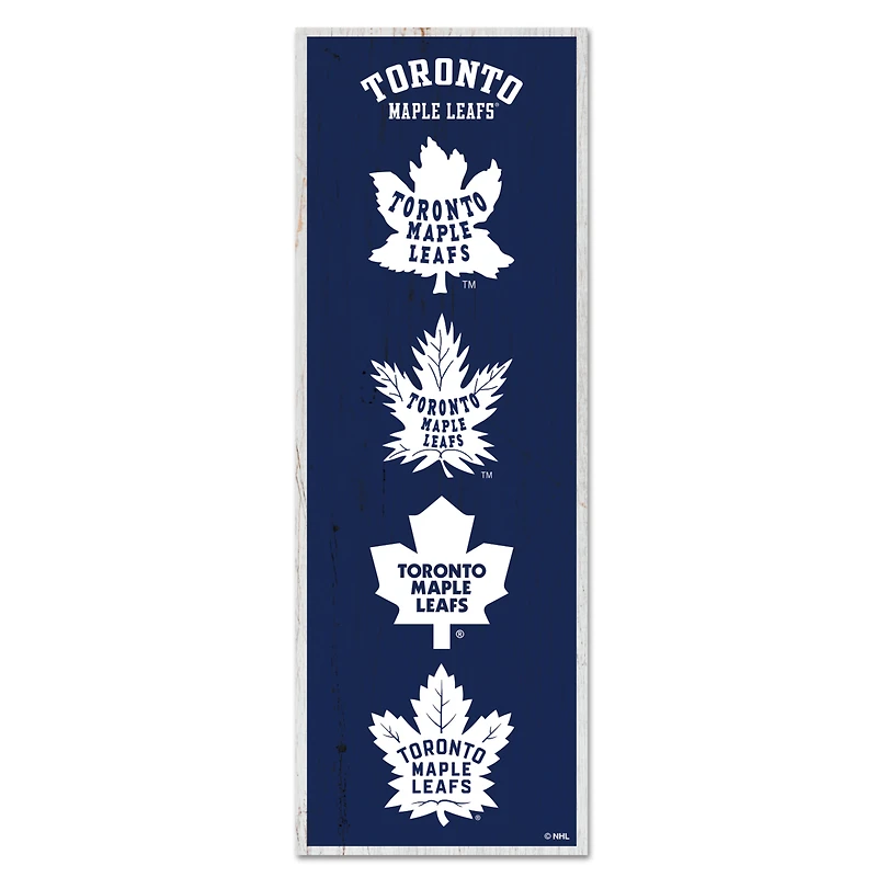 WinCraft Toronto Maple Leafs 6" x 17" Logo Evolution Wood Sign