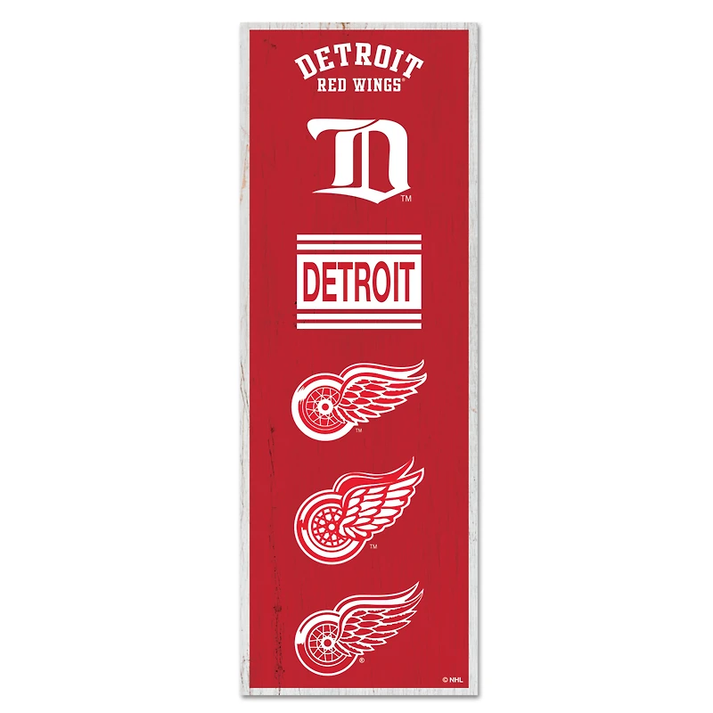 WinCraft Detroit Red Wings 6" x 17" Logo Evolution Wood Sign