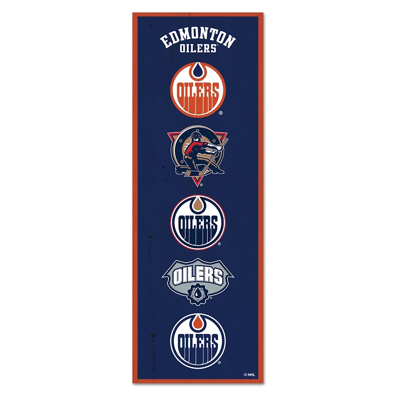 WinCraft Edmonton Oilers 6" x 17" Logo Evolution Wood Sign