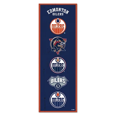 WinCraft Edmonton Oilers 6" x 17" Logo Evolution Wood Sign