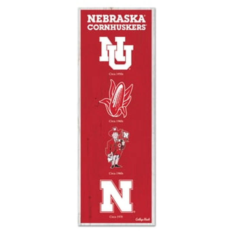 WinCraft Nebraska Huskers 6" x 17" Logo Evolution Wood Sign