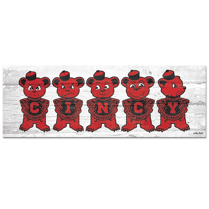 WinCraft Cincinnati Bearcats 6" x 17" Retro Mascot Wood Sign