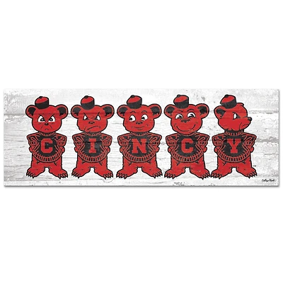 WinCraft Cincinnati Bearcats 6" x 17" Retro Mascot Wood Sign