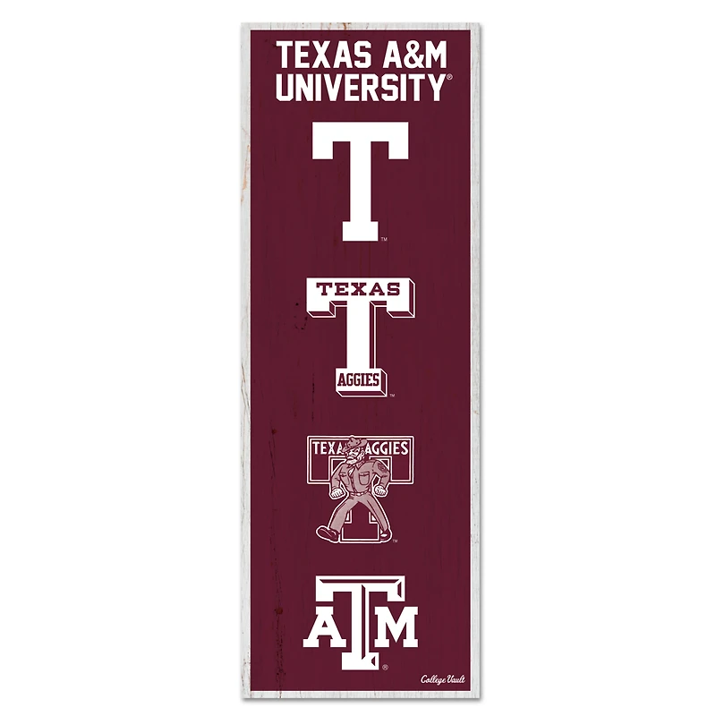 WinCraft Texas A&M Aggies 6" x 17" Logo Evolution Wood Sign