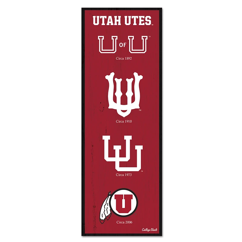 WinCraft Utah Utes 6" x 17" Logo Evolution Wood Sign
