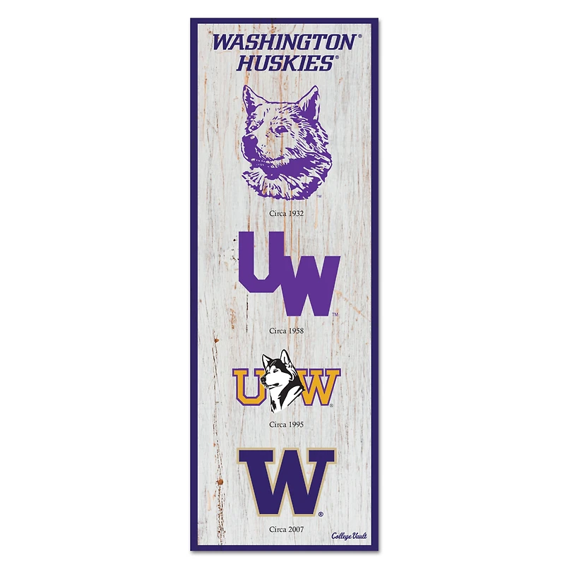 WinCraft Washington Huskies 6" x 17" Logo Evolution Wood Sign