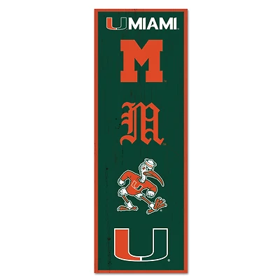 WinCraft Miami Hurricanes 6" x 17" Logo Evolution Wood Sign