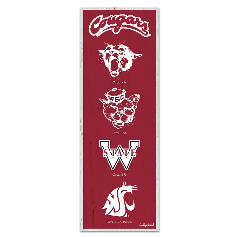 WinCraft Washington State Cougars 6" x 17" Logo Evolution Wood Sign