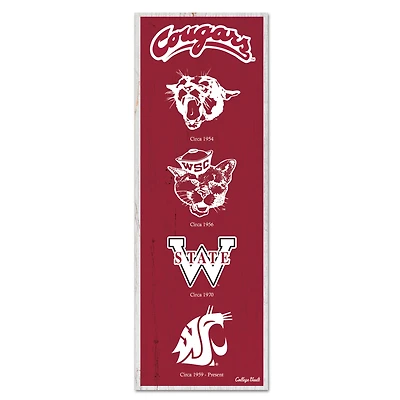 WinCraft Washington State Cougars 6" x 17" Logo Evolution Wood Sign