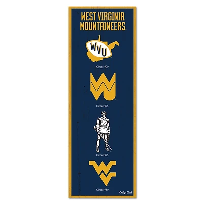 WinCraft West Virginia Mountaineers 6" x 17" Logo Evolution Wood Sign