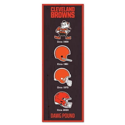 WinCraft Cleveland Browns 6" x 17" Logo Evolution Wood Sign