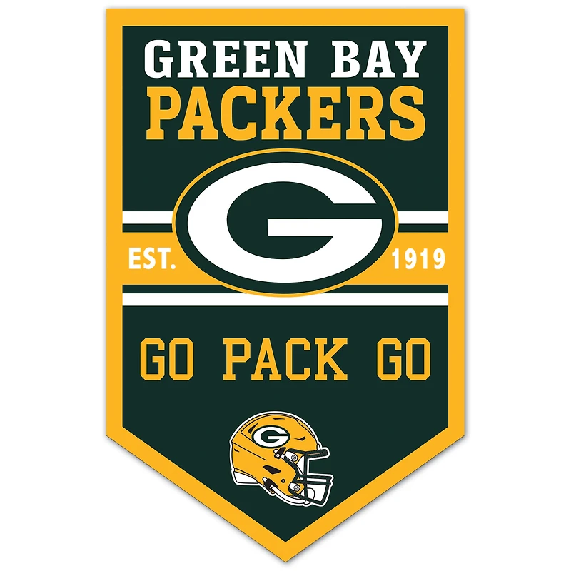 WinCraft Green Bay Packers 11" x 17" Chevron Wood Sign