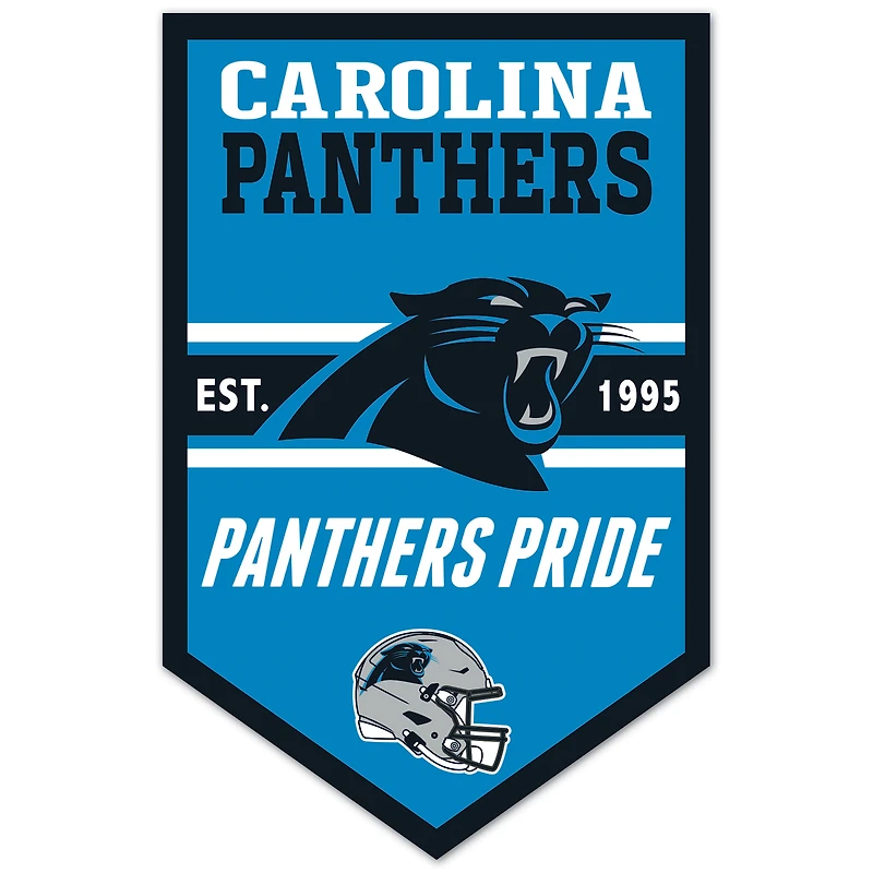 WinCraft Carolina Panthers 11" x 17" Chevron Wood Sign