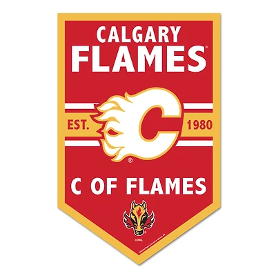 WinCraft Calgary Flames 11" x 17" Chevron Wood Sign