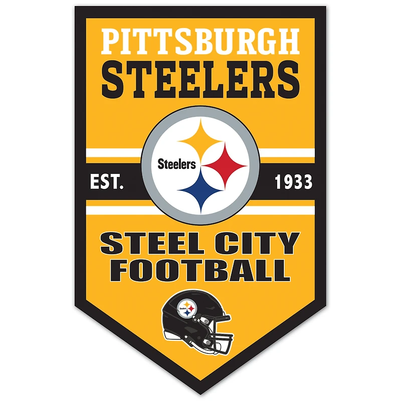 WinCraft Pittsburgh Steelers 11" x 17" Chevron Wood Sign