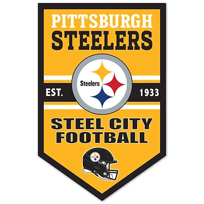 WinCraft Pittsburgh Steelers 11" x 17" Chevron Wood Sign