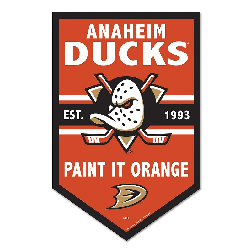 WinCraft Anaheim Ducks 11" x 17" Chevron Wood Sign