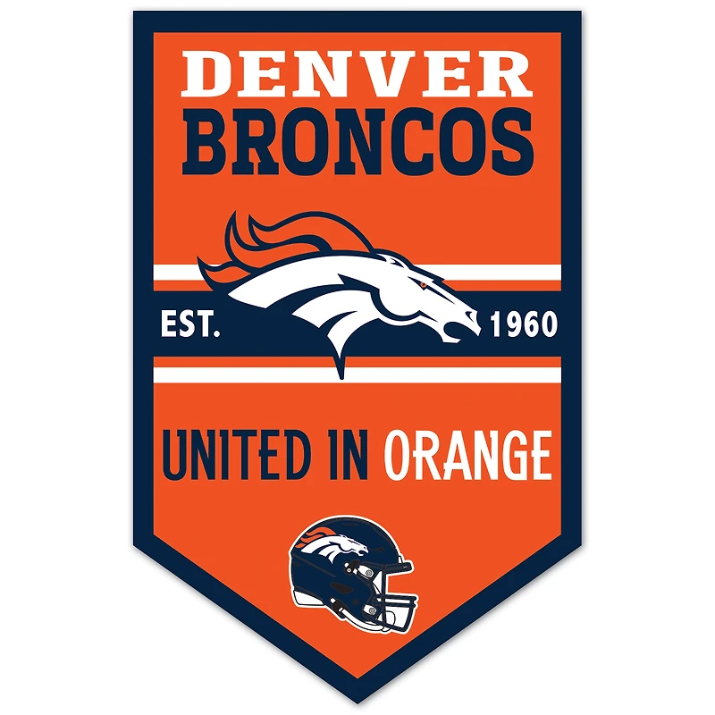 WinCraft Denver Broncos 11" x 17" Chevron Wood Sign