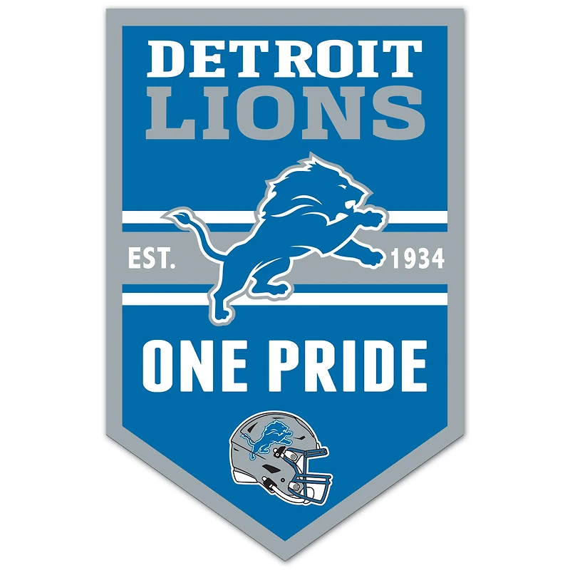WinCraft Detroit Lions 11" x 17" Chevron Wood Sign