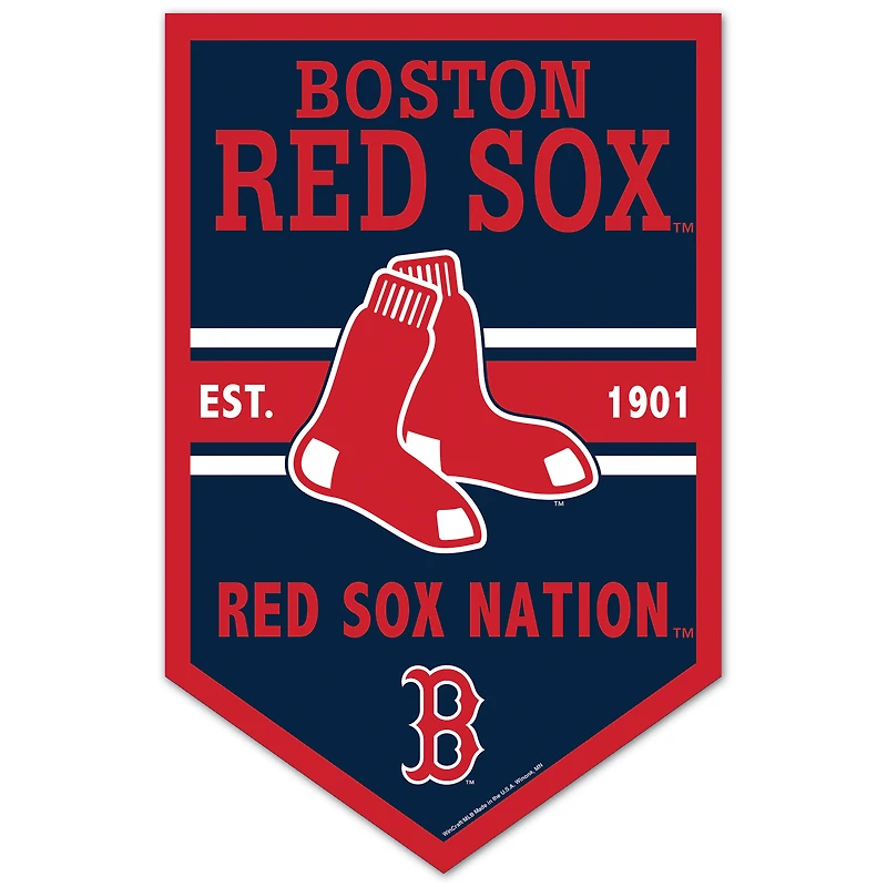 WinCraft Boston Red Sox 11" x 17" Chevron Wood Sign