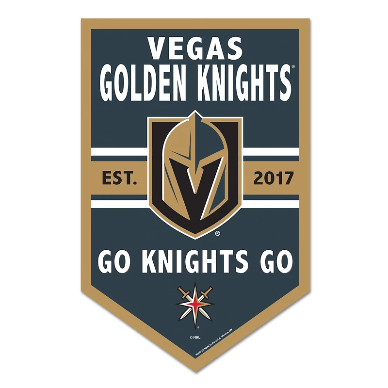 WinCraft Vegas Golden Knights 11" x 17" Chevron Wood Sign