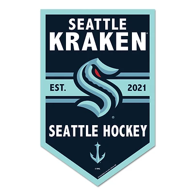 WinCraft Seattle Kraken 11" x 17" Chevron Wood Sign