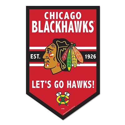 WinCraft Chicago Blackhawks 11" x 17" Chevron Wood Sign