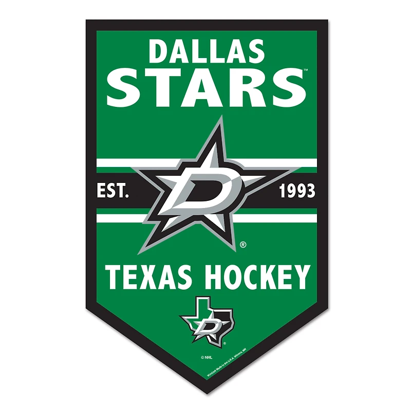 WinCraft Dallas Stars 11" x 17" Chevron Wood Sign