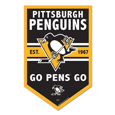 WinCraft Pittsburgh Penguins 11" x 17" Chevron Wood Sign