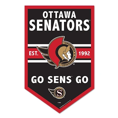 WinCraft Ottawa Senators 11" x 17" Chevron Wood Sign