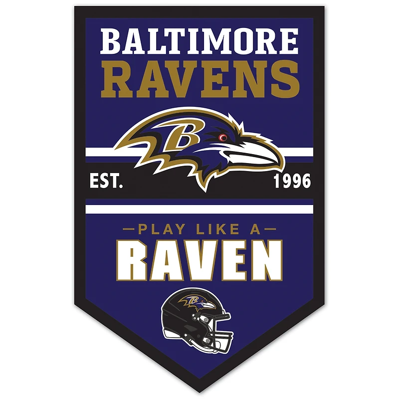 WinCraft Baltimore Ravens 11" x 17" Chevron Wood Sign