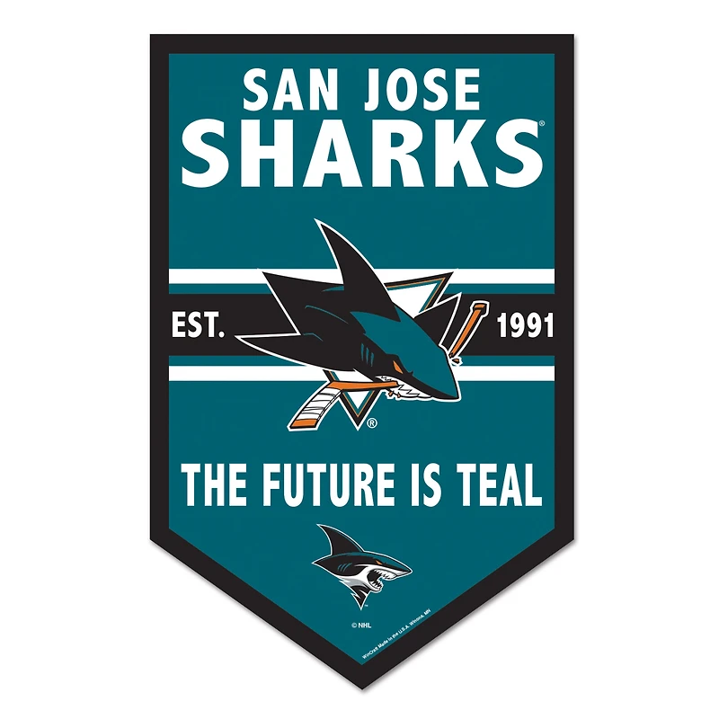 WinCraft San Jose Sharks 11" x 17" Chevron Wood Sign
