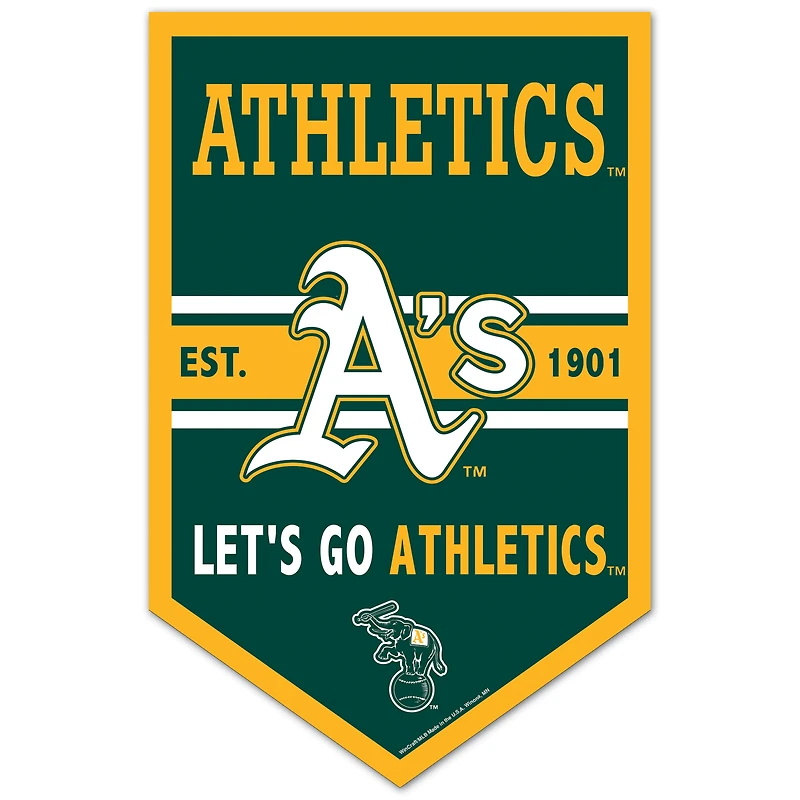 WinCraft Athletics 11" x 17" Chevron Wood Sign