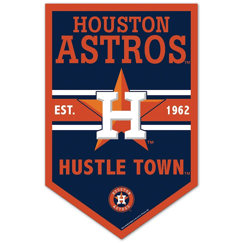 WinCraft Houston Astros 11" x 17" Chevron Wood Sign