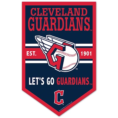 WinCraft Cleveland Guardians 11" x 17" Chevron Wood Sign