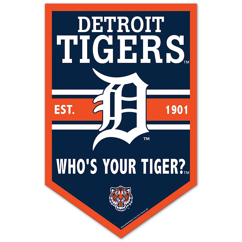 WinCraft Detroit Tigers 11" x 17" Chevron Wood Sign