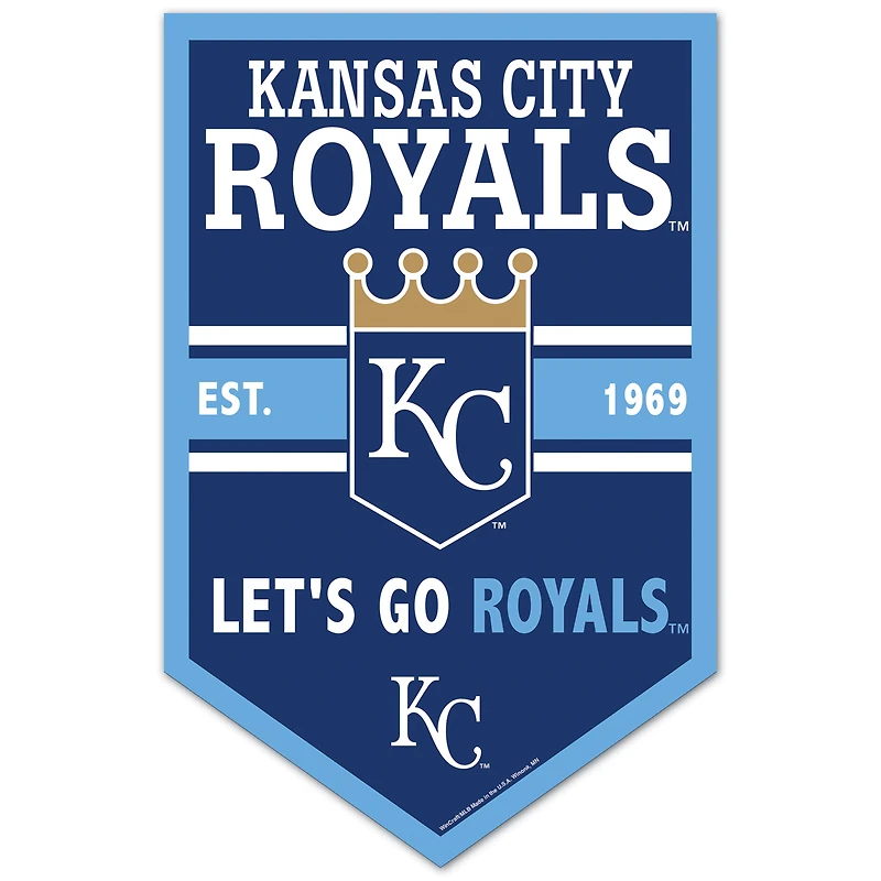 WinCraft Kansas City Royals 11" x 17" Chevron Wood Sign