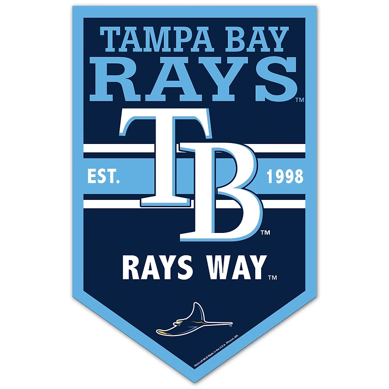 WinCraft Tampa Bay Rays 11" x 17" Chevron Wood Sign
