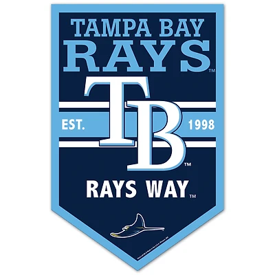 WinCraft Tampa Bay Rays 11" x 17" Chevron Wood Sign