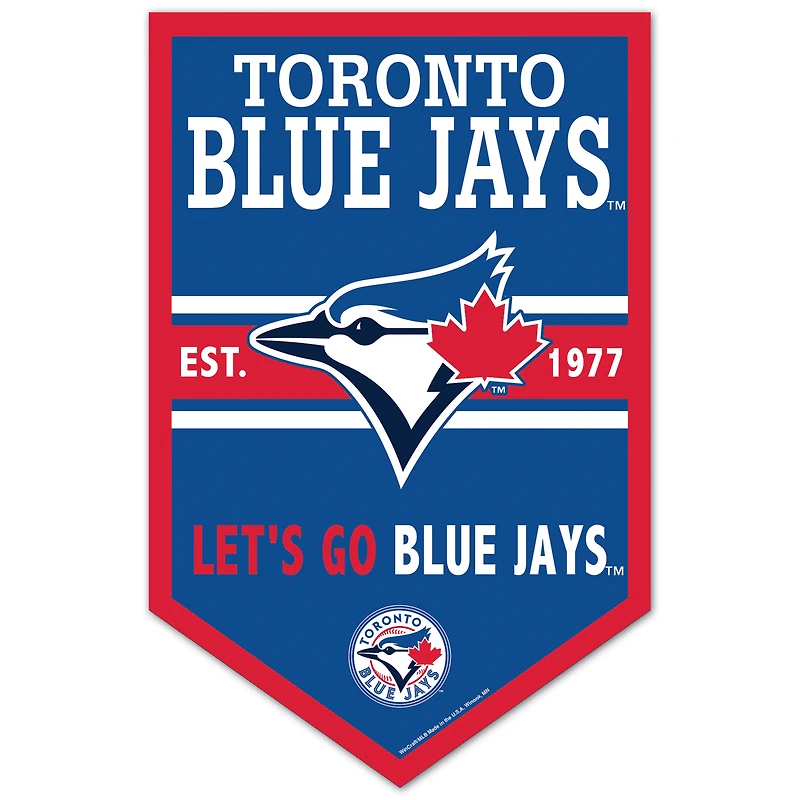 WinCraft Toronto Blue Jays 11" x 17" Chevron Wood Sign