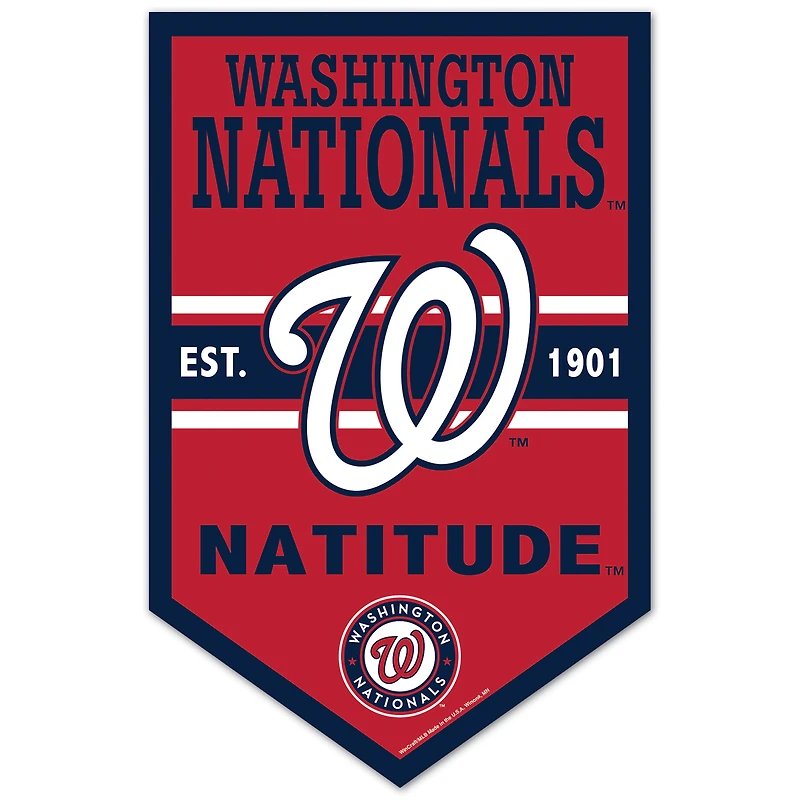 WinCraft Washington Nationals 11" x 17" Chevron Wood Sign