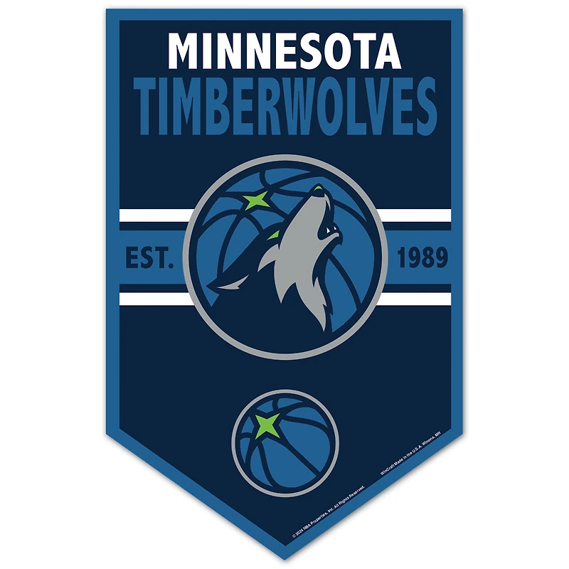 WinCraft Minnesota Timberwolves 11" x 17" Chevron Wood Sign