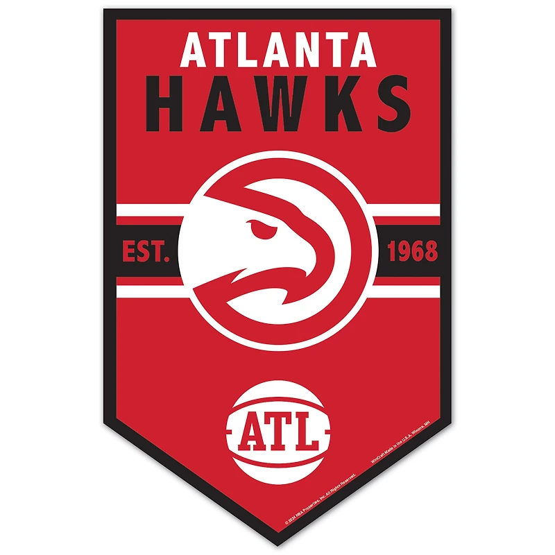 WinCraft Atlanta Hawks 11" x 17" Chevron Wood Sign