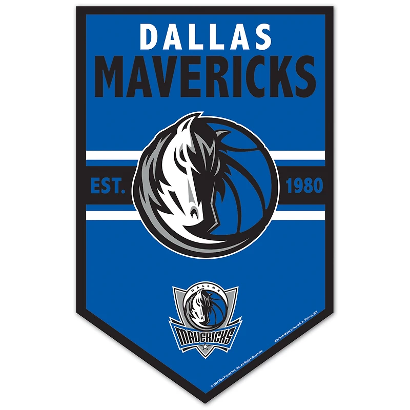 WinCraft Dallas Mavericks 11" x 17" Chevron Wood Sign