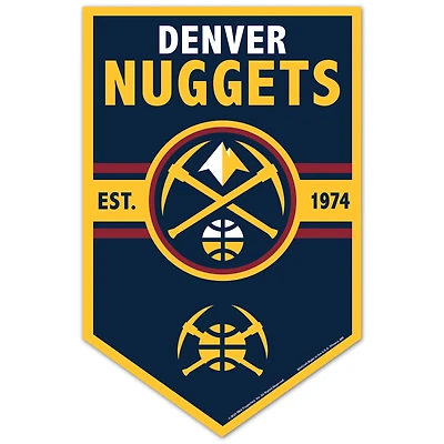 WinCraft Denver Nuggets 11" x 17" Chevron Wood Sign