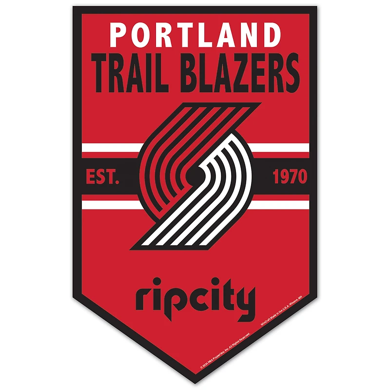 WinCraft Portland Trail Blazers 11" x 17" Chevron Wood Sign