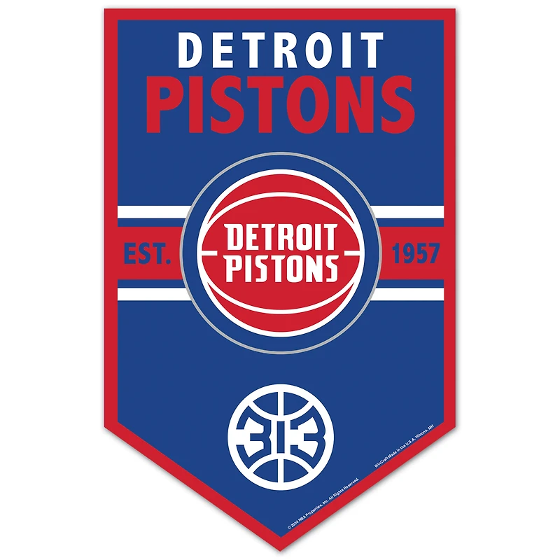 WinCraft Detroit Pistons 11" x 17" Chevron Wood Sign