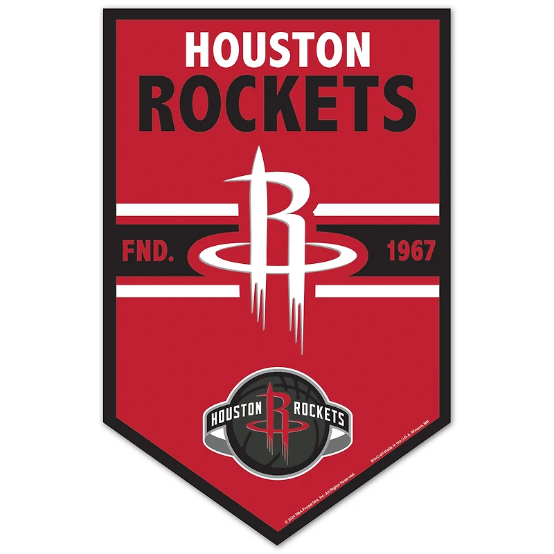 WinCraft Houston Rockets 11" x 17" Chevron Wood Sign